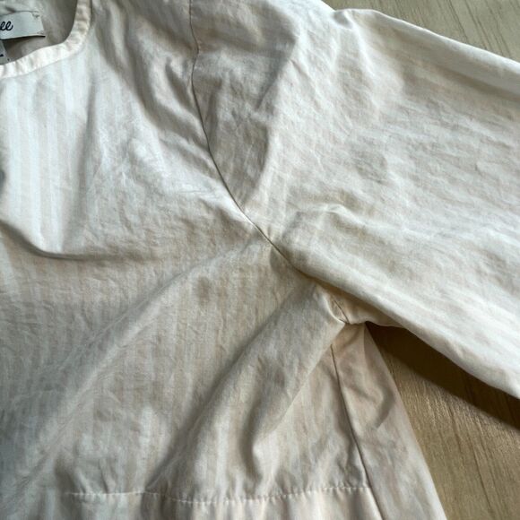 Madewell Blouse Womens XXS Light Pink Striped 3/4 Bell Sleeve Poplin Shirt Top - Picture 9 of 9